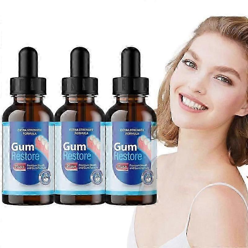 1-3X Gum Restore Plus - Krople Doustne Na Zęby, Nieświeży Oddech, Naprawę Dziąseł 30ML