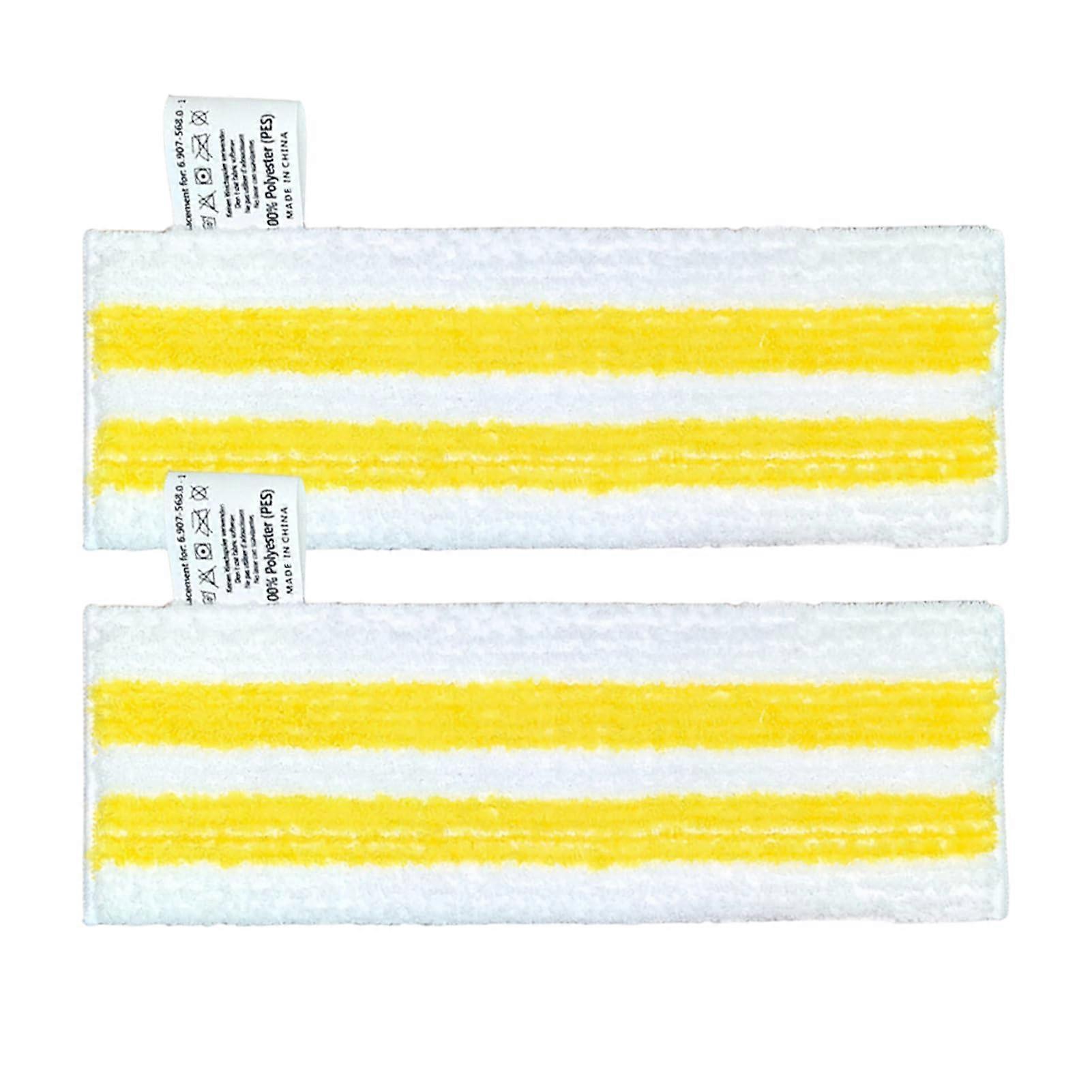 Set of 2 Replacement Microfibre Cloths for Kärcher Steam Cleaner, Washable White Velcro Covers for All Floor Types