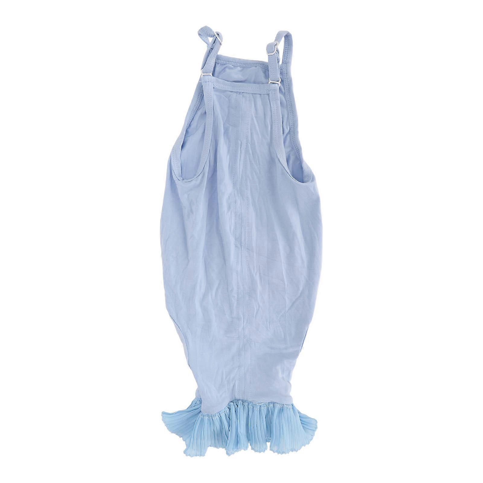 Cat Recovery Suit Tail Adjustable Lace Neckline Prevent Licking Cat After Surgey Wear for Postoperative Recovery S