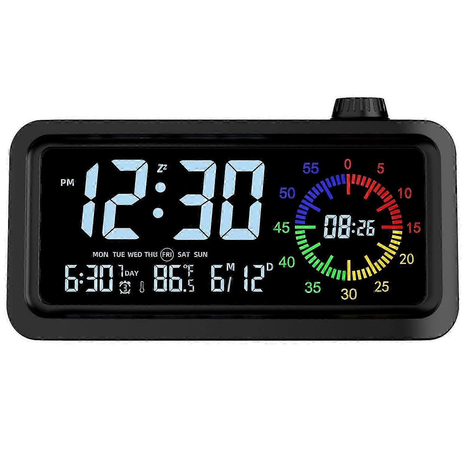Smart Visual Color Timer Desk Clock for Students and Bedside Use - Digital Alarm Clock
