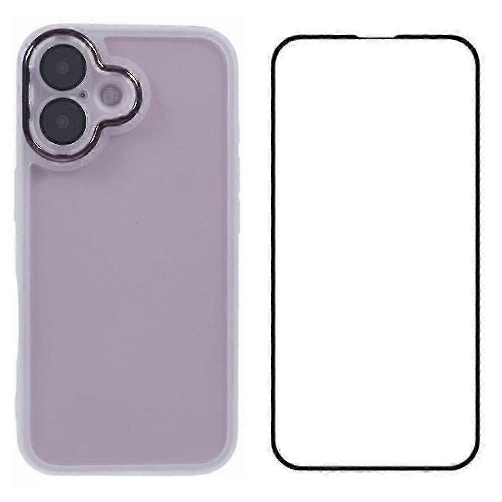 TPU Case with Electroplated Frame and Tempered Glass for Certain Brand's iPhone 16