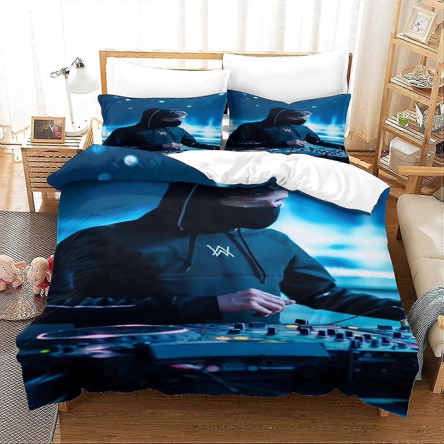 DJ Duvet Cover with 3D Music Print Bedding Comforter Cover for Teens - Suitable for Certain Brand, Microfiber 3-Piece Quilt Cover