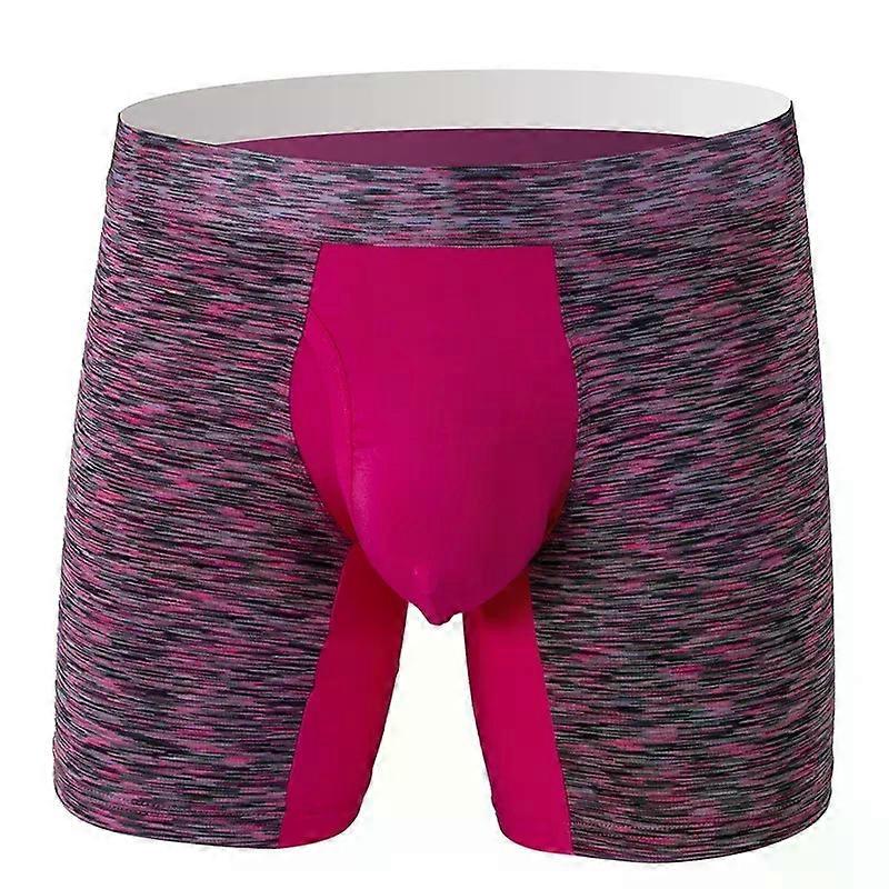 Men's Boxy Underwear Extended Boxer Shorts Sweat Absorbption Leg Trunks Modal Elastic Youth U Convex Pouch Side Split Underpants