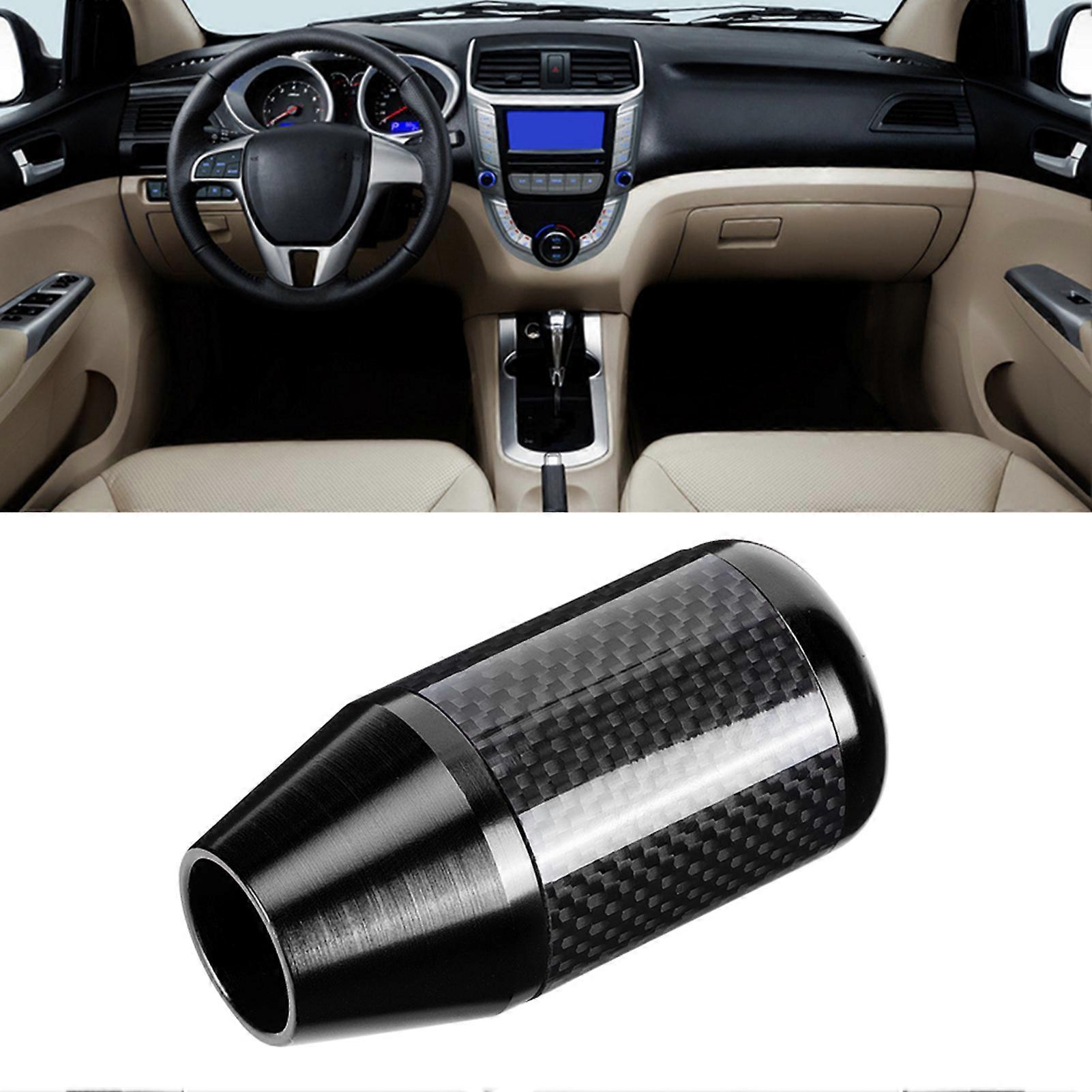 Universal Carbon Fiber Automatic Wave Stick Head Shift Knob Modification Accessory(Titanium)
