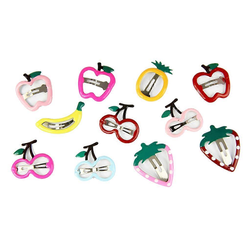 Clips for Toddler Girls Easy to Use Metal Fruit Shape Mixed Style 30Pcs