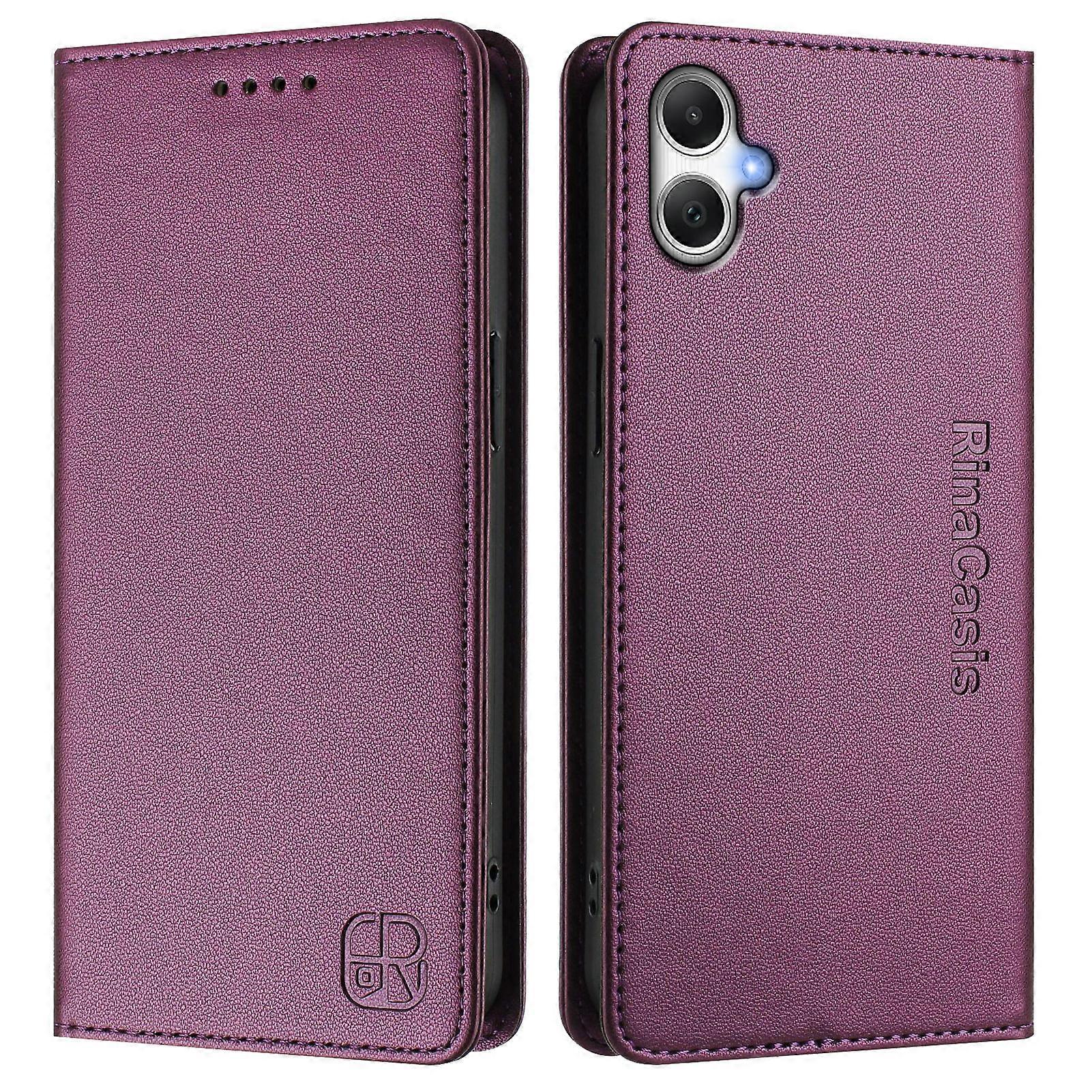 غطاء جراب TKdaddy لهاتف Samsung Galaxy A06 5G / Galaxy A06 4G غطاء هاتف RINACASIS RC01 مع حامل محفظة حجب RFID بنفسجي