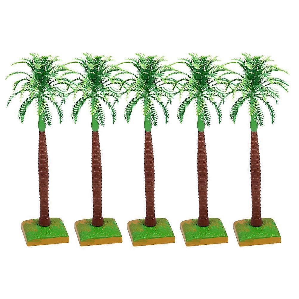 Fake Palm Tree Cake Toppers Mini Coconut Tree Shape Plastic Material Use 5Pcs