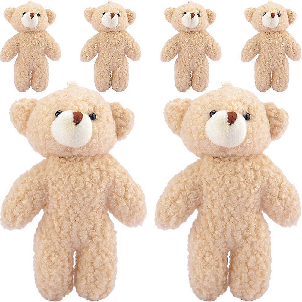 Purse Keychain Charm Plush Bear Toys Decorative Handbag Charm Light Brown 12.00X6.00X4.00CM 6Pcs