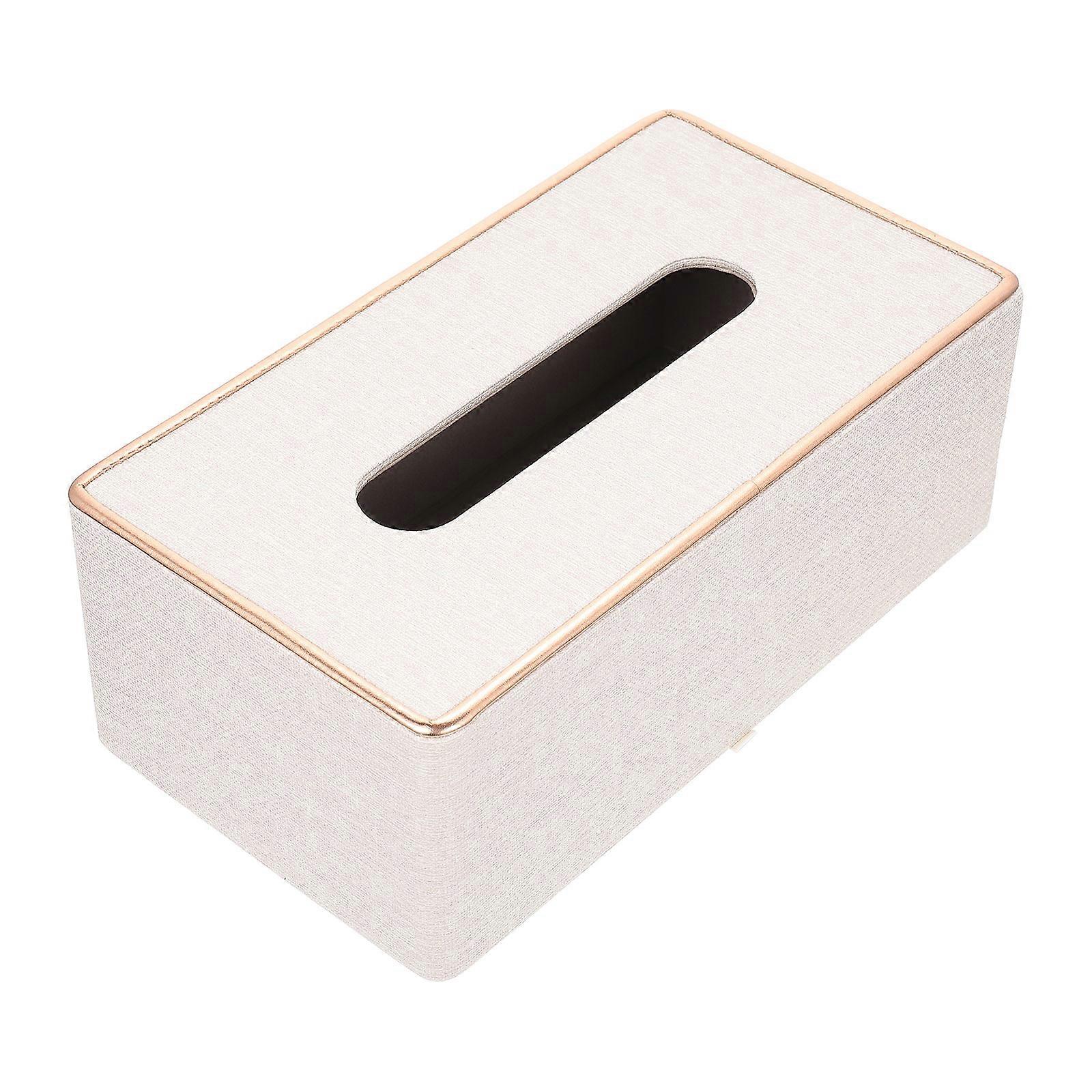 Tissue Organizer Household Tissue Box Square Simple Design For Home Leather Density Board Lint Velvet Cloth 1Pack