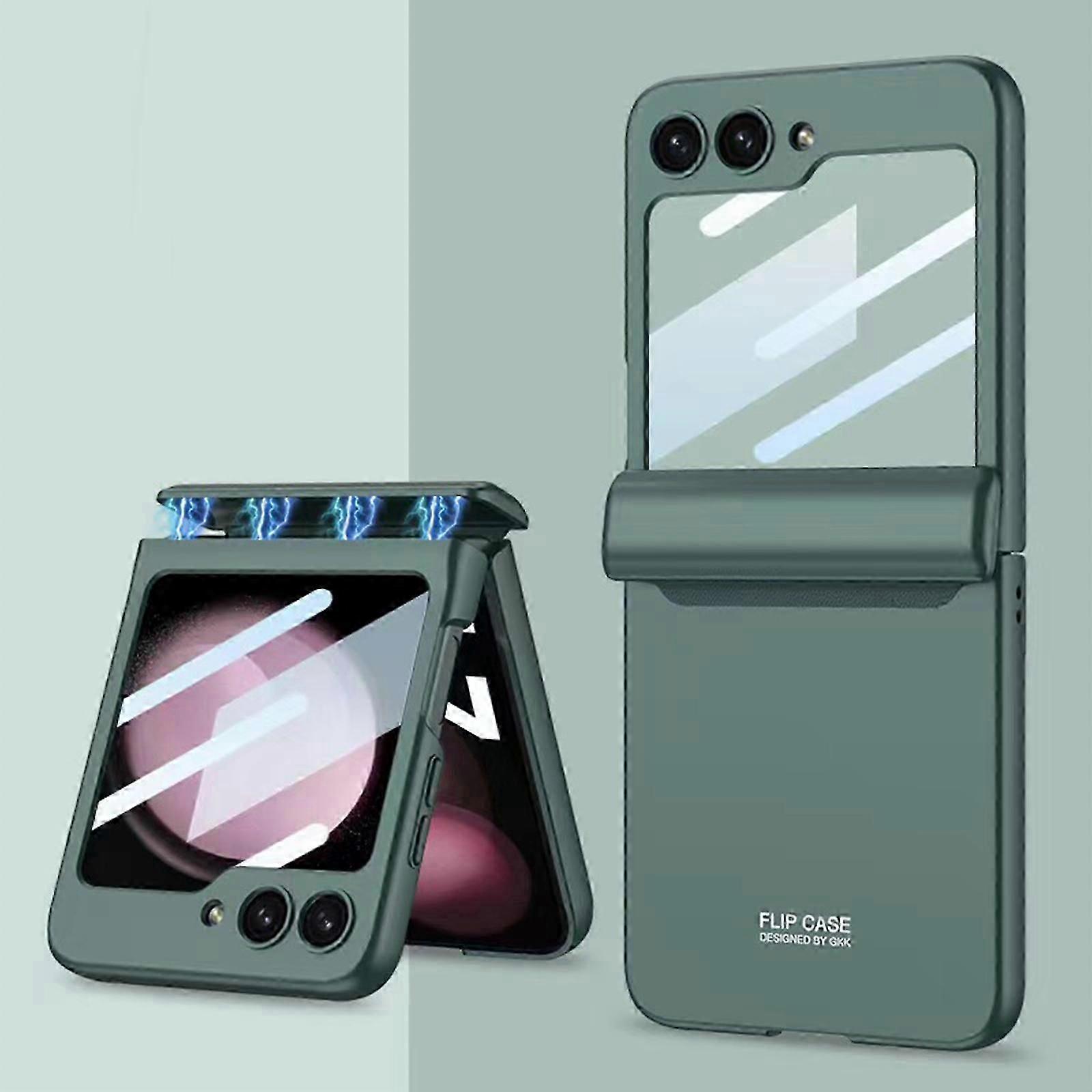 Magnetic Hinge Protection Case for Samsung Galaxy Z Flip 5, Built in Screen Protector Case for Samsung Z Flip 5