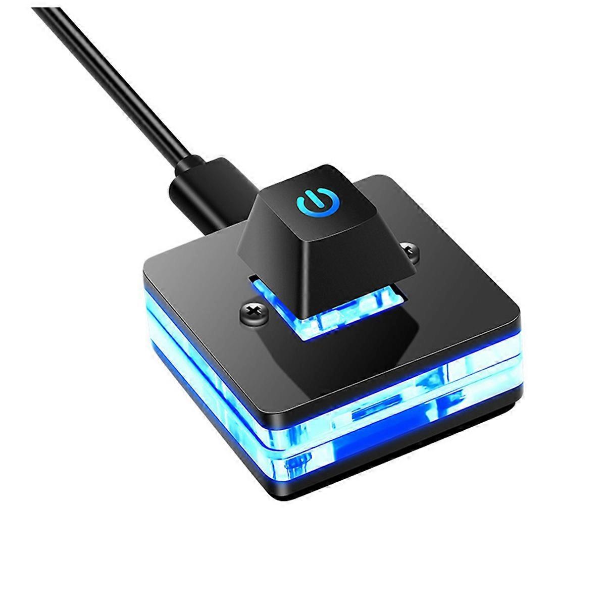 Desktop Computer Power Switch with LED Lights PC Computer Host External Start Power on/Off Button E