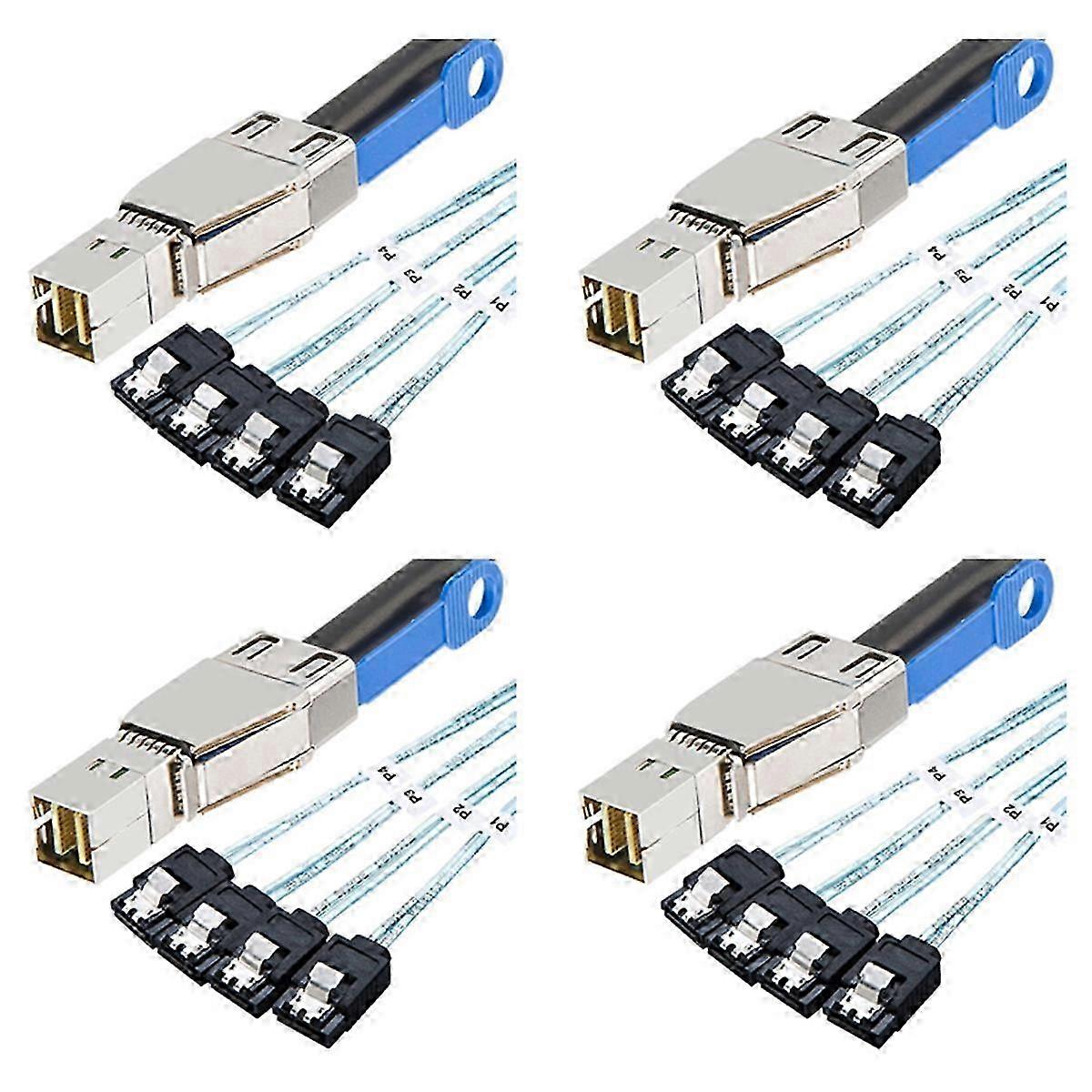 Mini Sas Hd Sff-8644 To 4 X Sata 7pin Hard Disk Cable 12gbps Server