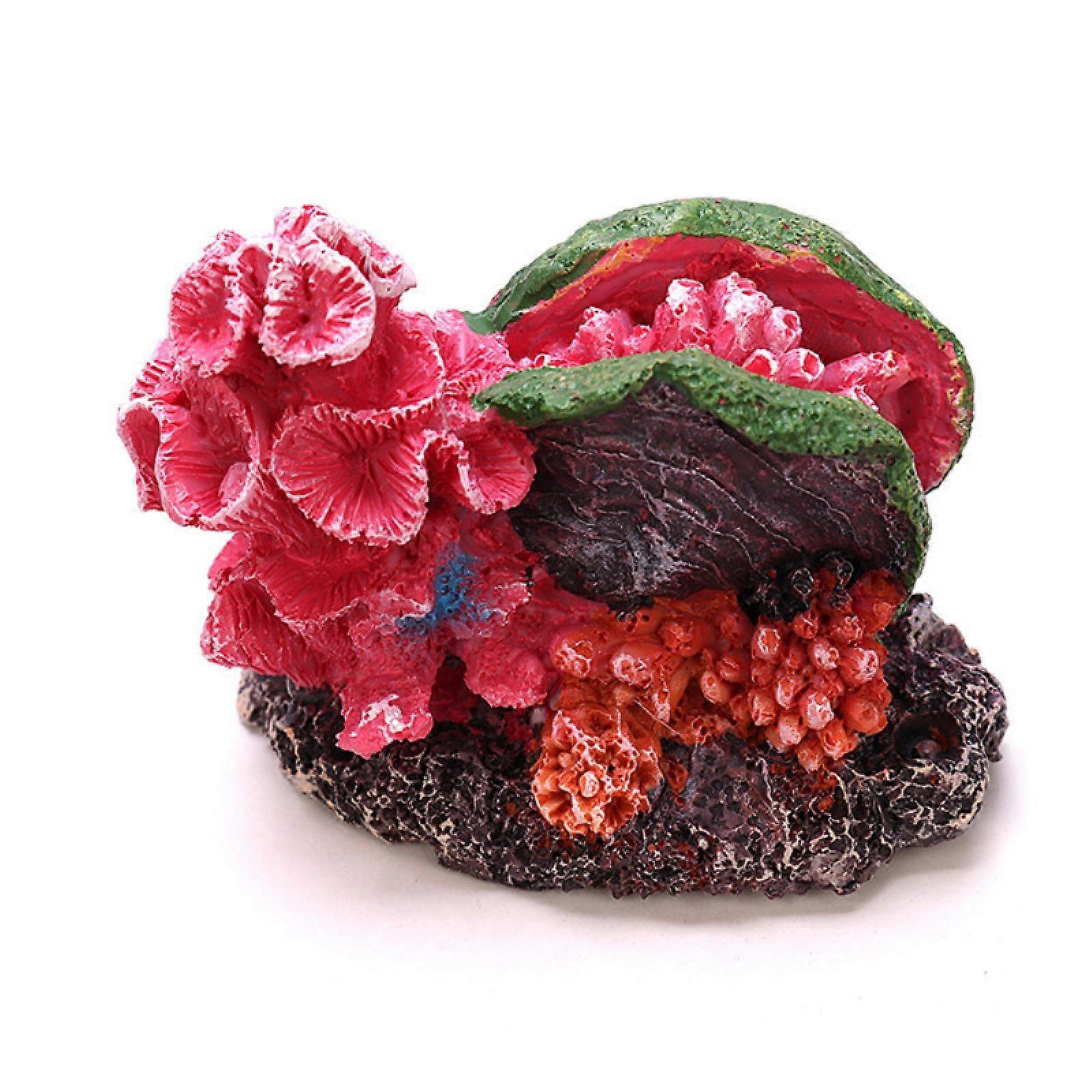 Shells, artificial resin corals for aquariums, colorful ornaments, simulation plants, DIY landscape decorations for aquariums, 8 x 5.5 x 7 cm