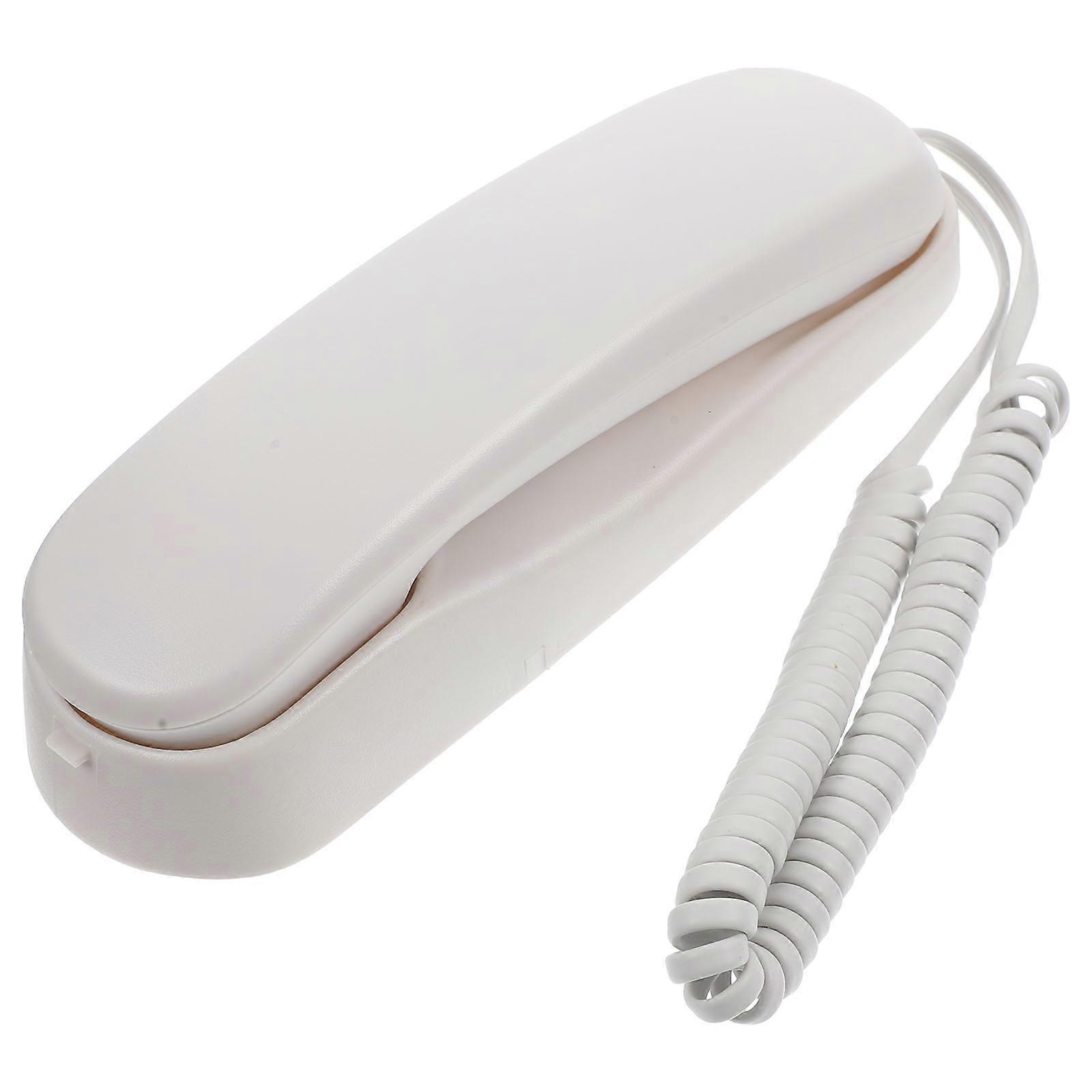 Wall Mount Telephone for Hotel & Office Corded Wall Phone with HD Sound, Simple Design, Suitable for Bathroom and Guest Rooms, White Mini Landline