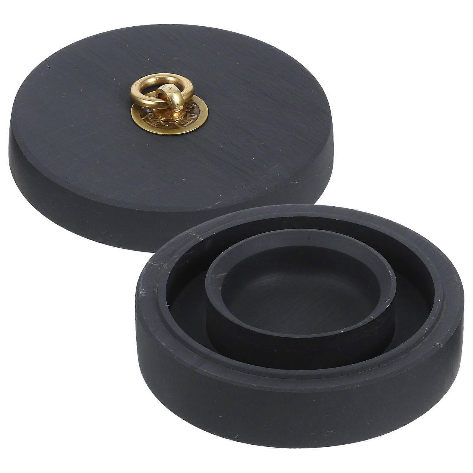 Portable Traditional Chinese Ink Stone with Protective Lid – Calligraphy Tool for Efficient Ink Grinding, Suitable for Beginners and Experts