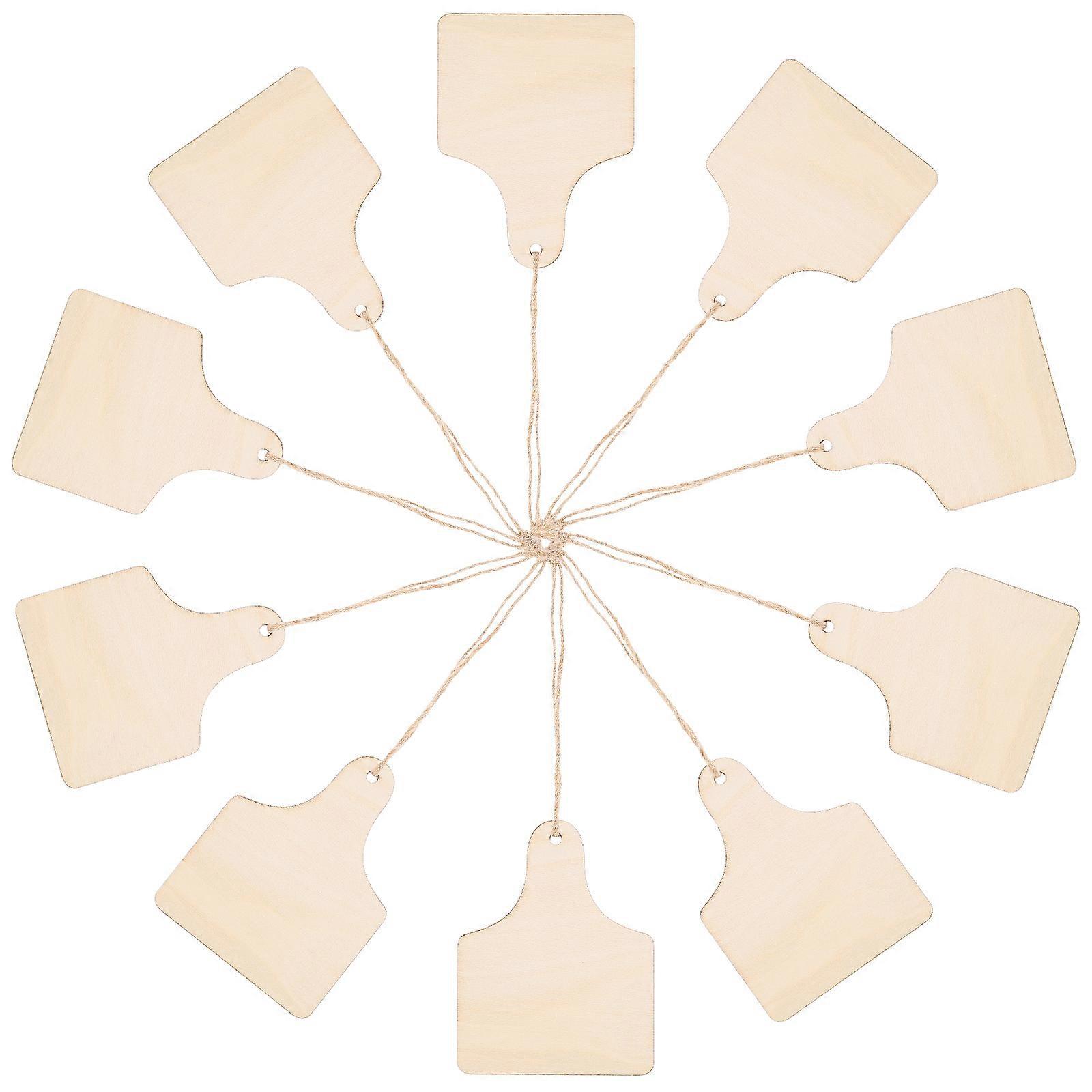 Small Wood Tags with Holes Unpainted Blank Tags Christmas Tree Decoration 9.90X7.50X0.25CM Diy Crafting Craft Enthusiasts 10Pcs