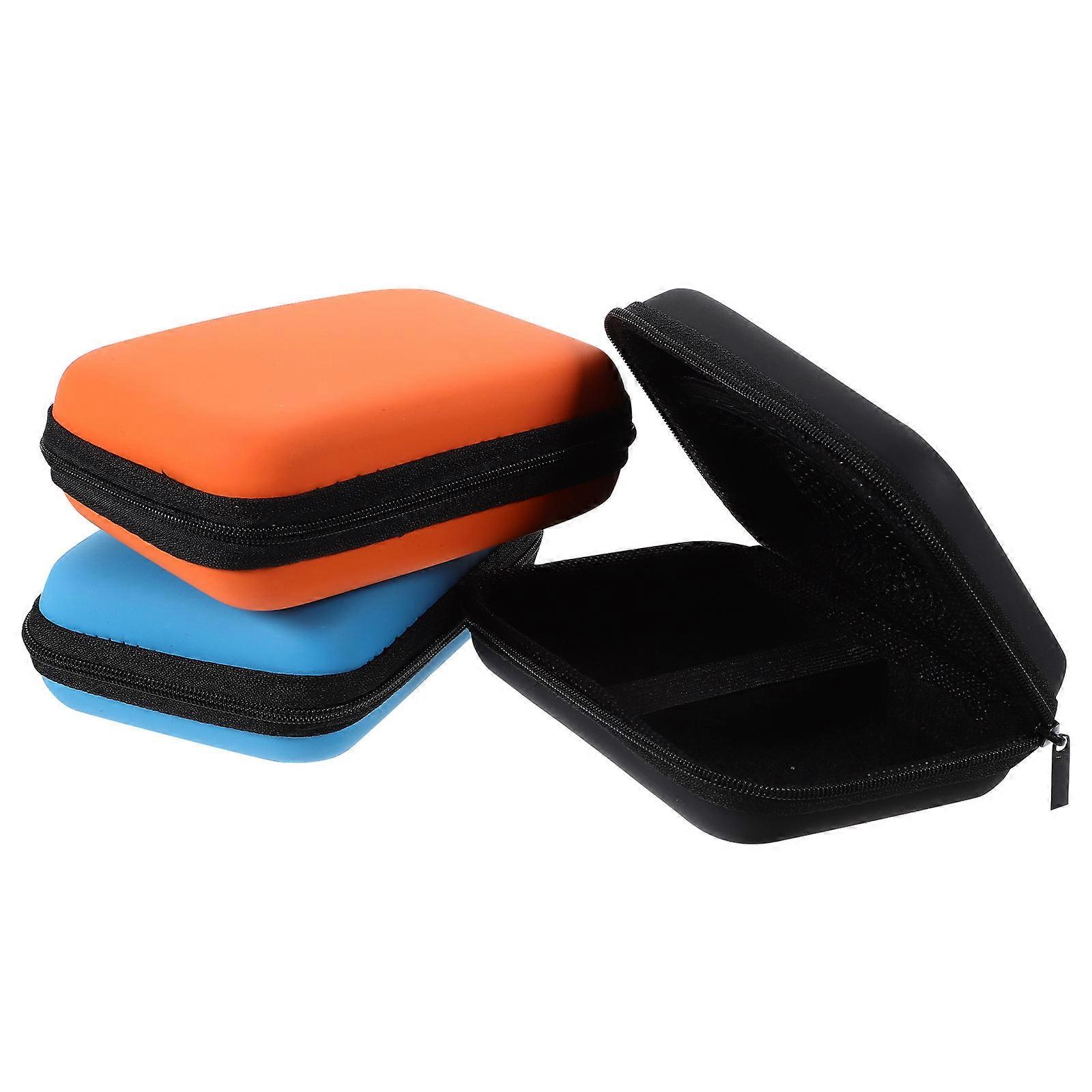 Durable Hard Drive Case 2.5 Inch General Users EVA Material Storage Bag For Cables Blue 3Pcs