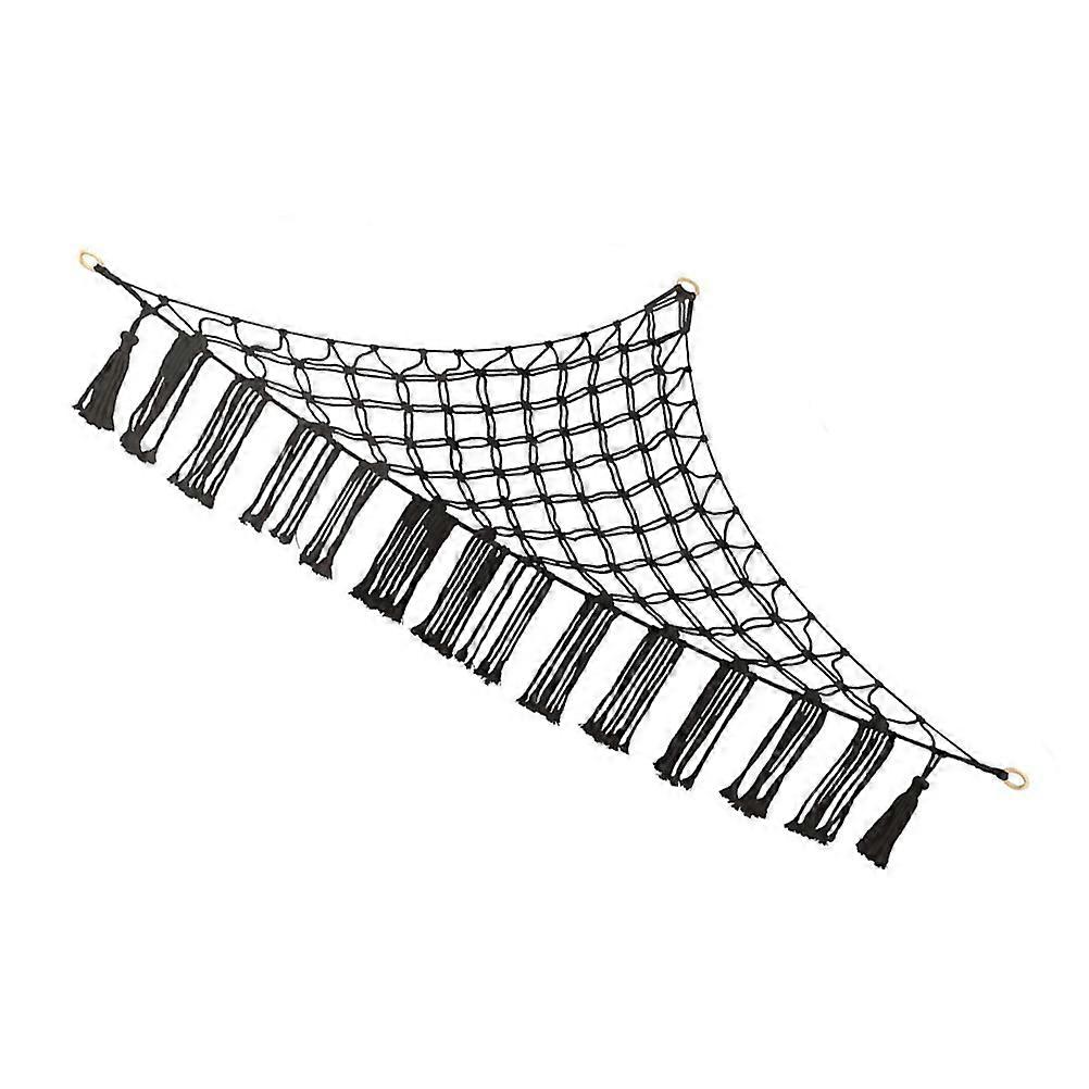 Stuffed Animal Hammock Toy Organizer for Storage Use Black Cotton