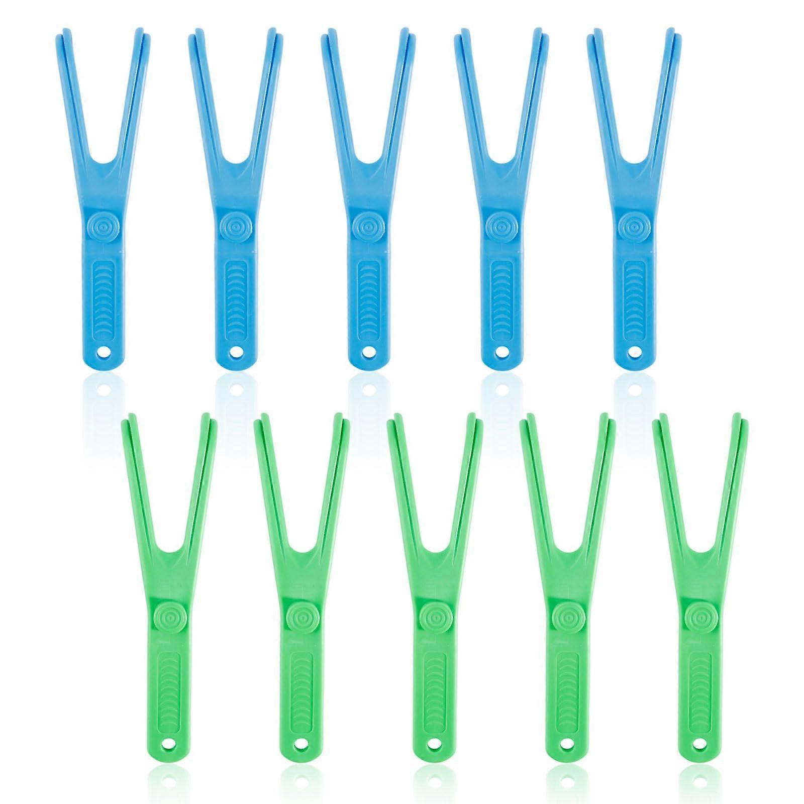 Pack of 10 Reusable Dental Floss Holders for Family, Travel