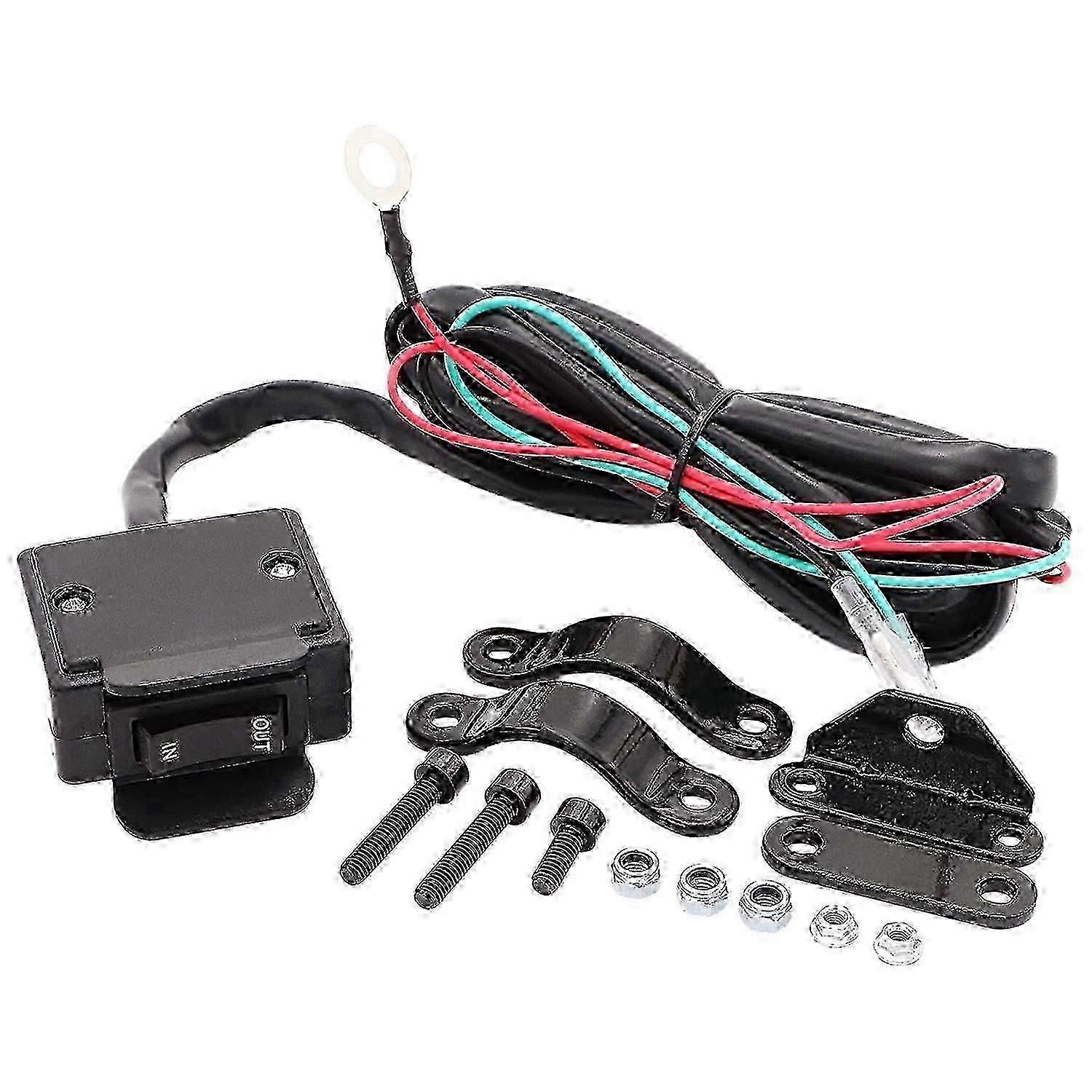 12V ATV/UTV Winch Rocker Switch with Handlebar Control Kit, Universal Waterproof