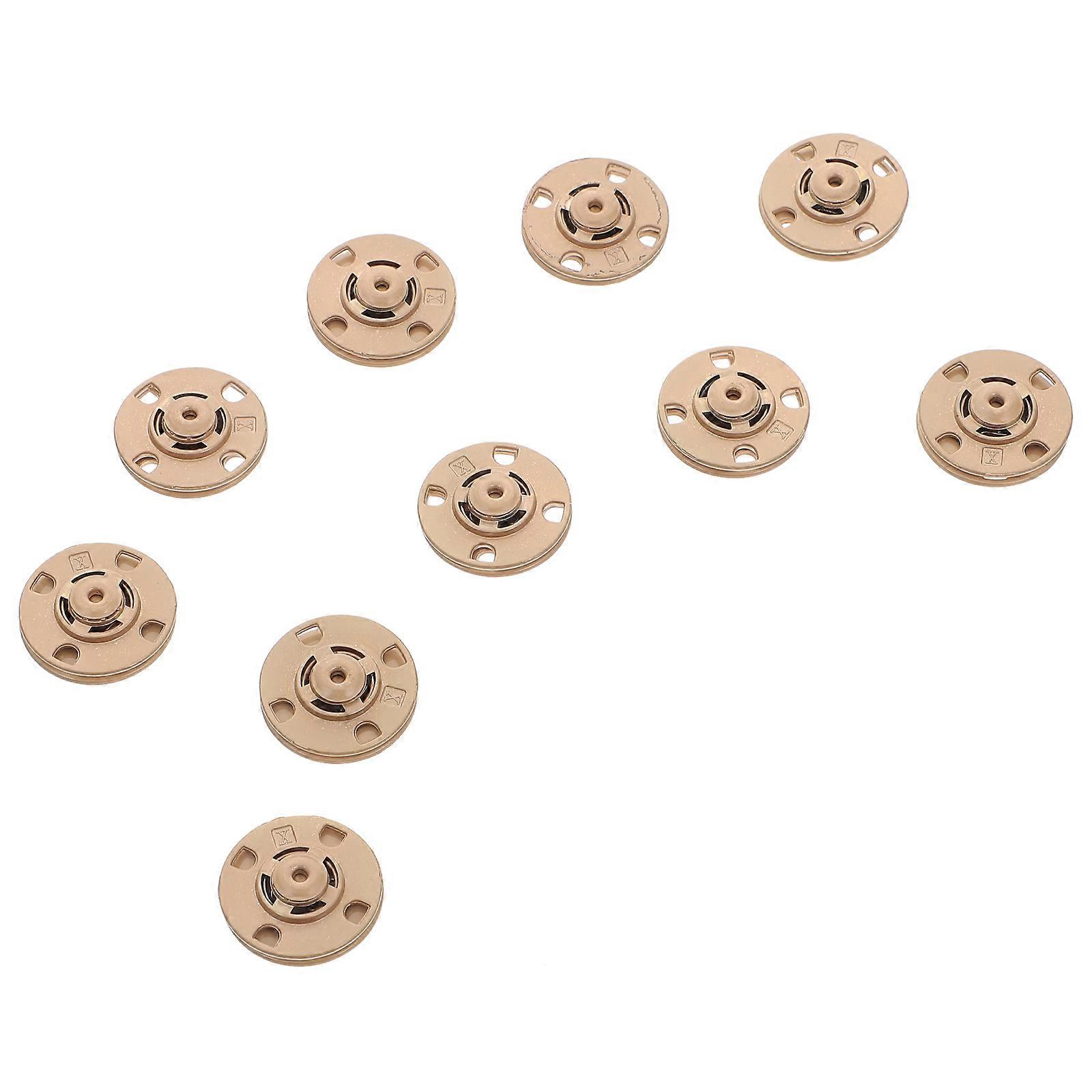 Golden Alloy DIY Fasteners Press Studs for Hats Jeans Shoes Simple Design Practical Use 10pcs