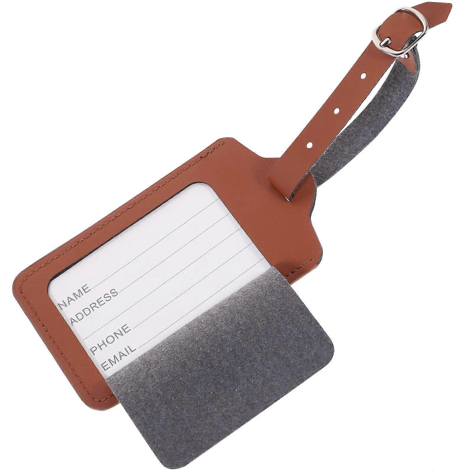 Luggage Tags Brown PU Identification Tags for Outdoor Use