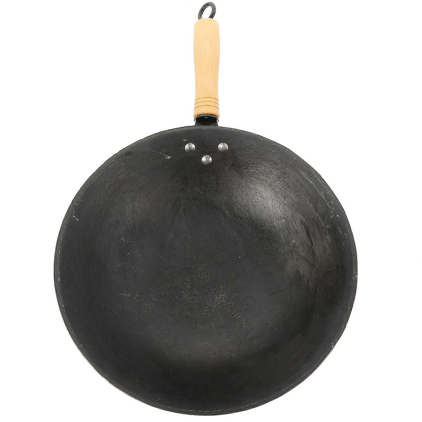 Black Thickened Non-Stick Frying Pan for Kitchen Use Made of Synthetic Material