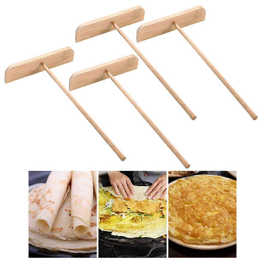 4pcs Bamboo Wooden Crepe Spreader Pancake Rake Tools