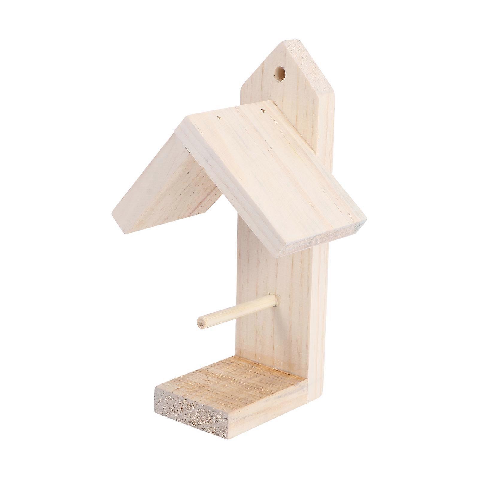 Khaki Hanging Bird Feeder Made of Durable Synthetic Material for Outdoor Use Easy to Hang