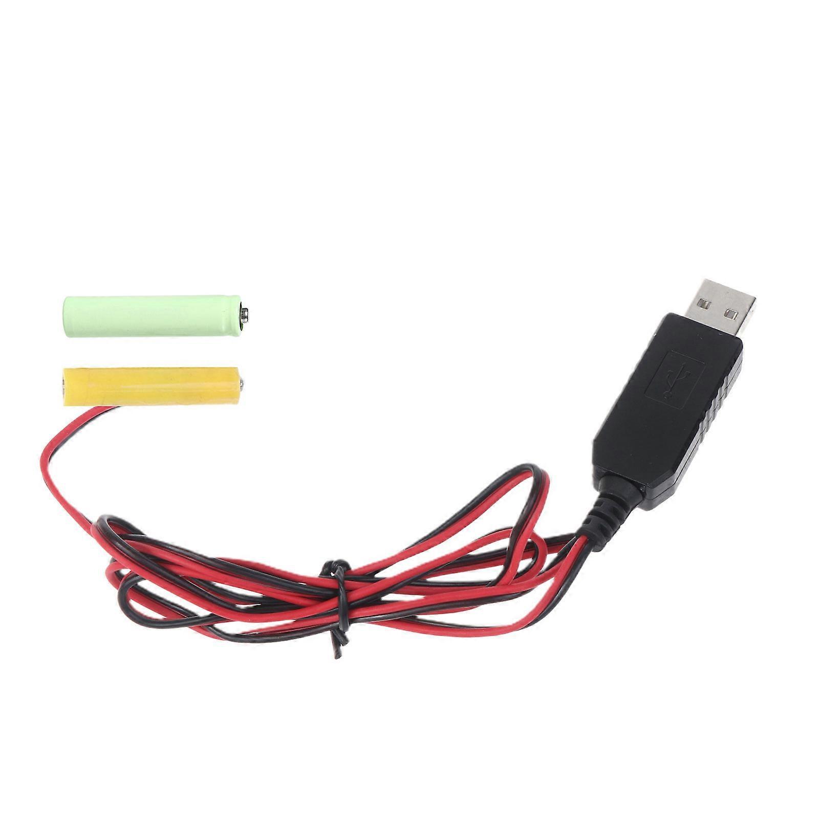 USB 5V to 3V (2x1.5V) LR03 AAA Dummy Battery Eliminators Cable for Remote Control Radio LED Light Multicolor