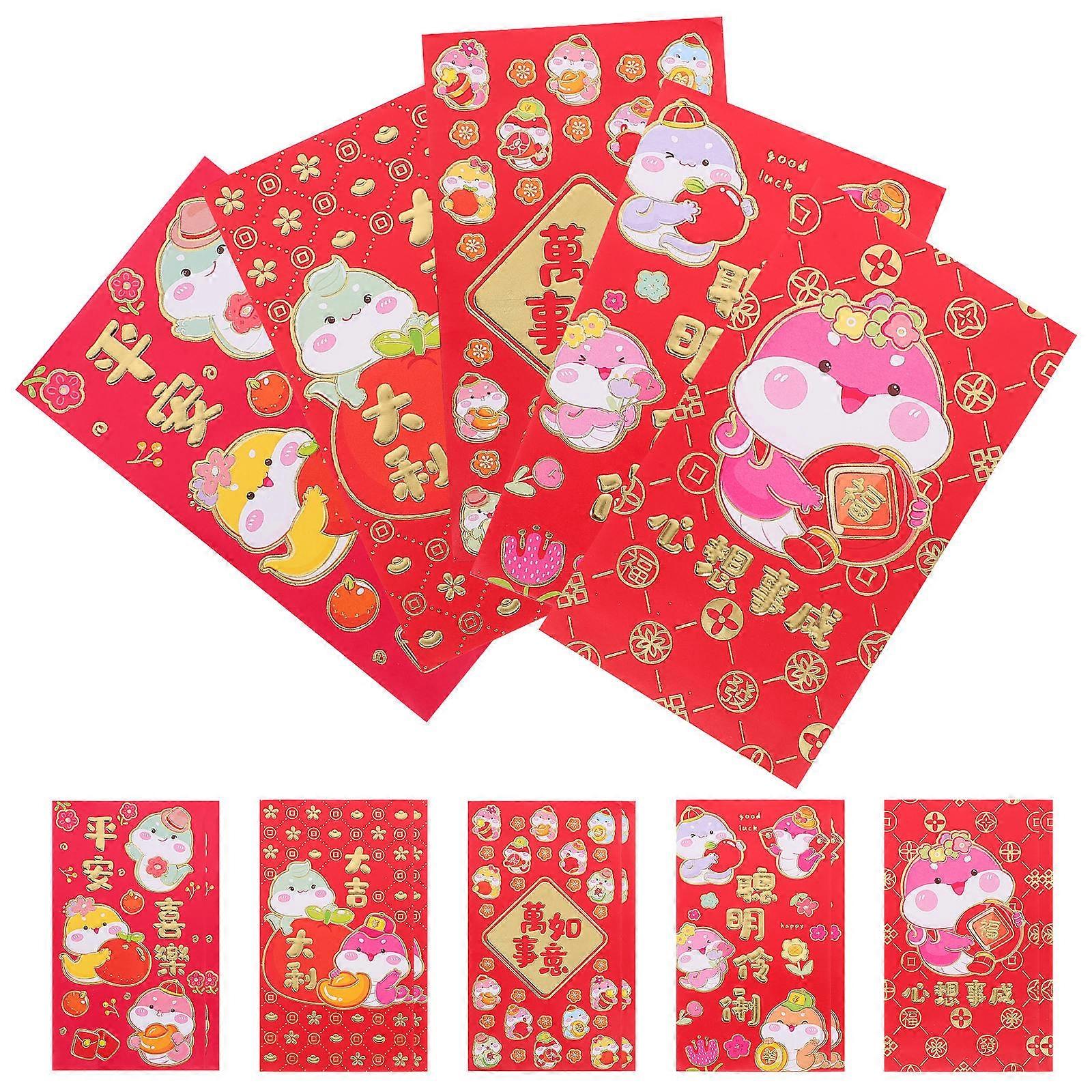 Hemoton 30pcs Red Envelopes for Snake Year 2025 Lucky Money Pockets for Kids Spring Festival Chinese New Year