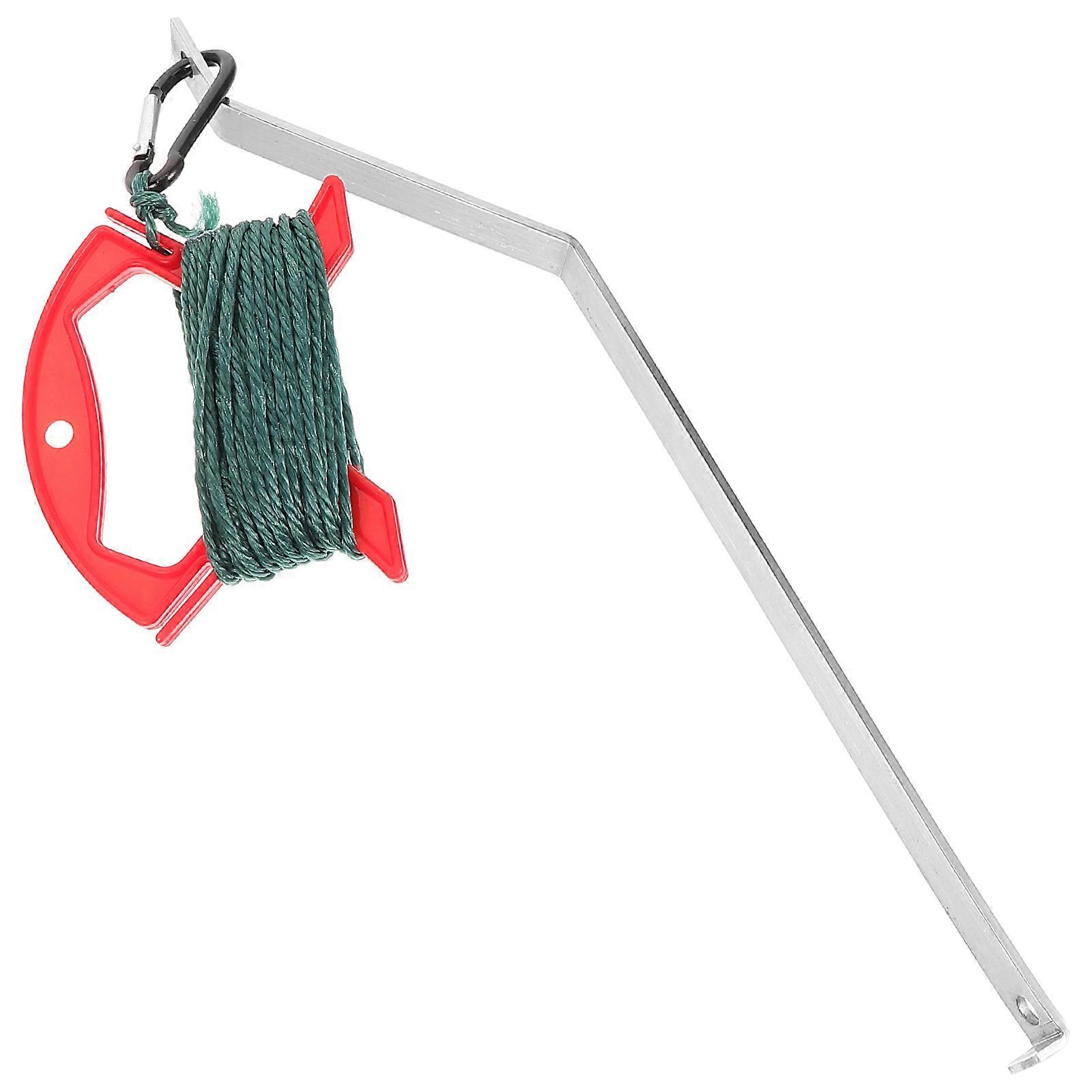 Portable Fishing Net Support Rod for Shrimp Crawfish Trap Made of Durable Stainless Steel and Rope Multi Use 1 Set