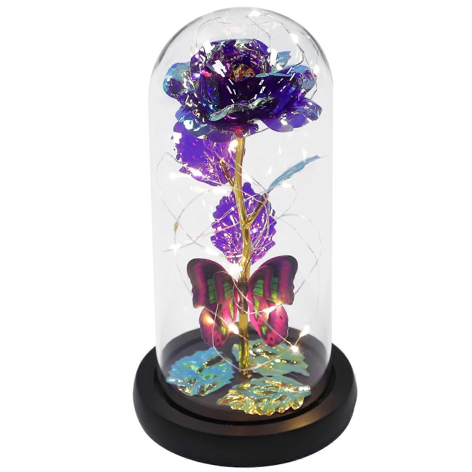 Elegant Glass Dome Eternal Flower Valentines Day Rose Gift 21x11.5cm 1Pack