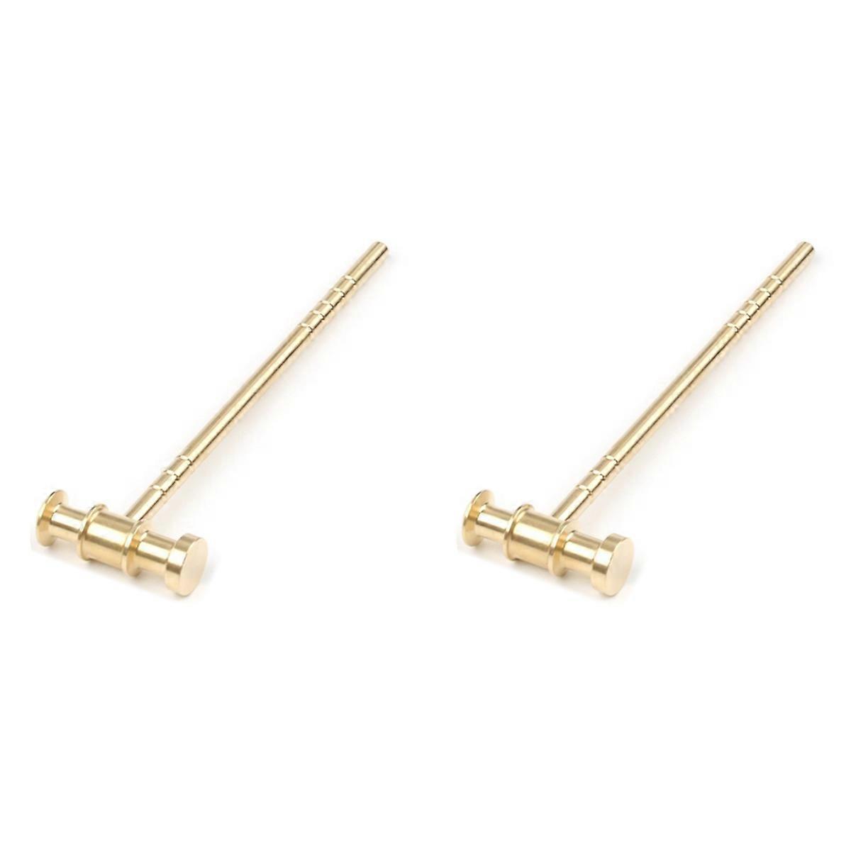2X High Quality Brass L150mm Solid Hammer DIY for Manual Hammer Clock Repair Hammer Leather Hammer H