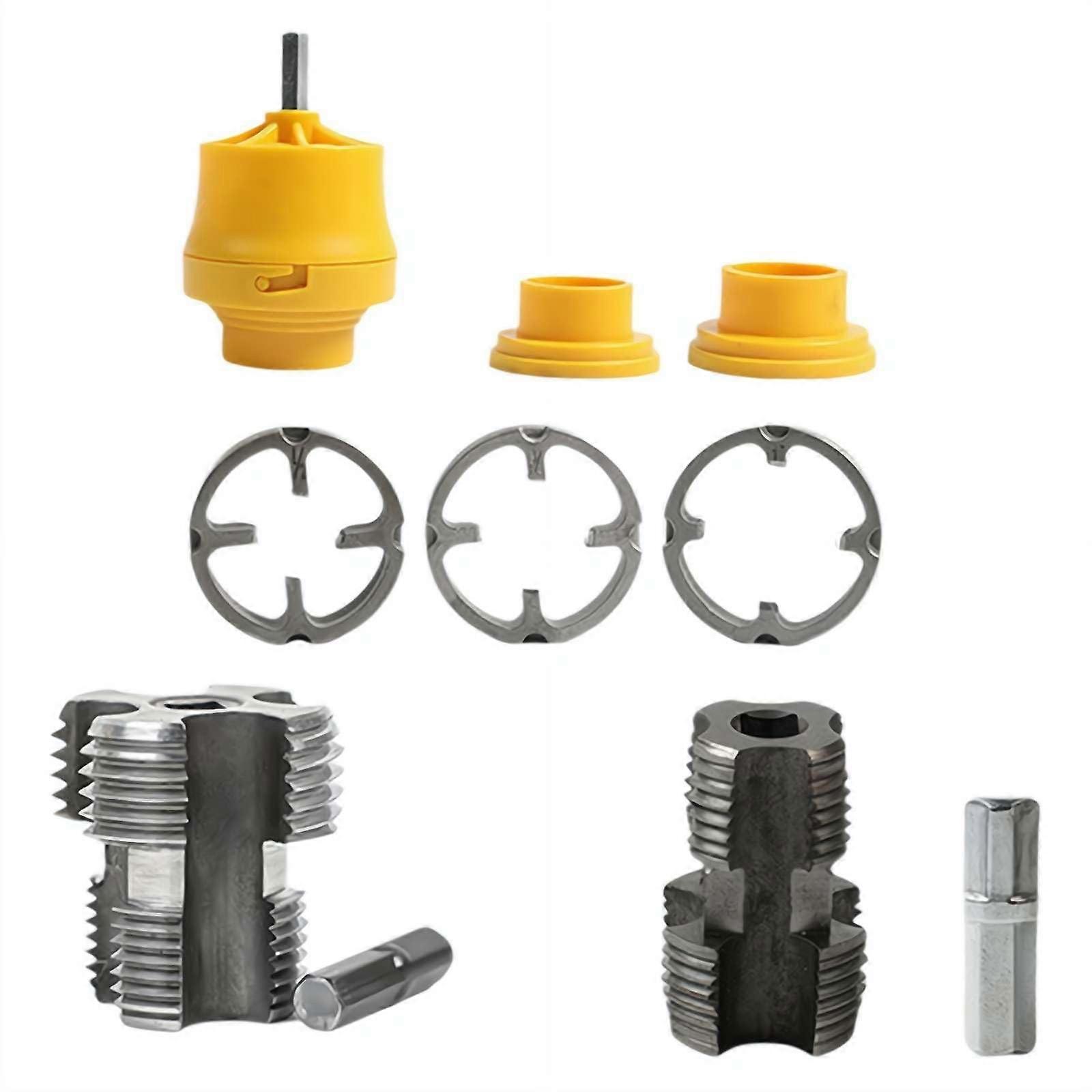 Doubleheaded PVC pipe threading kit – electric drillcompatible with 3 die heads