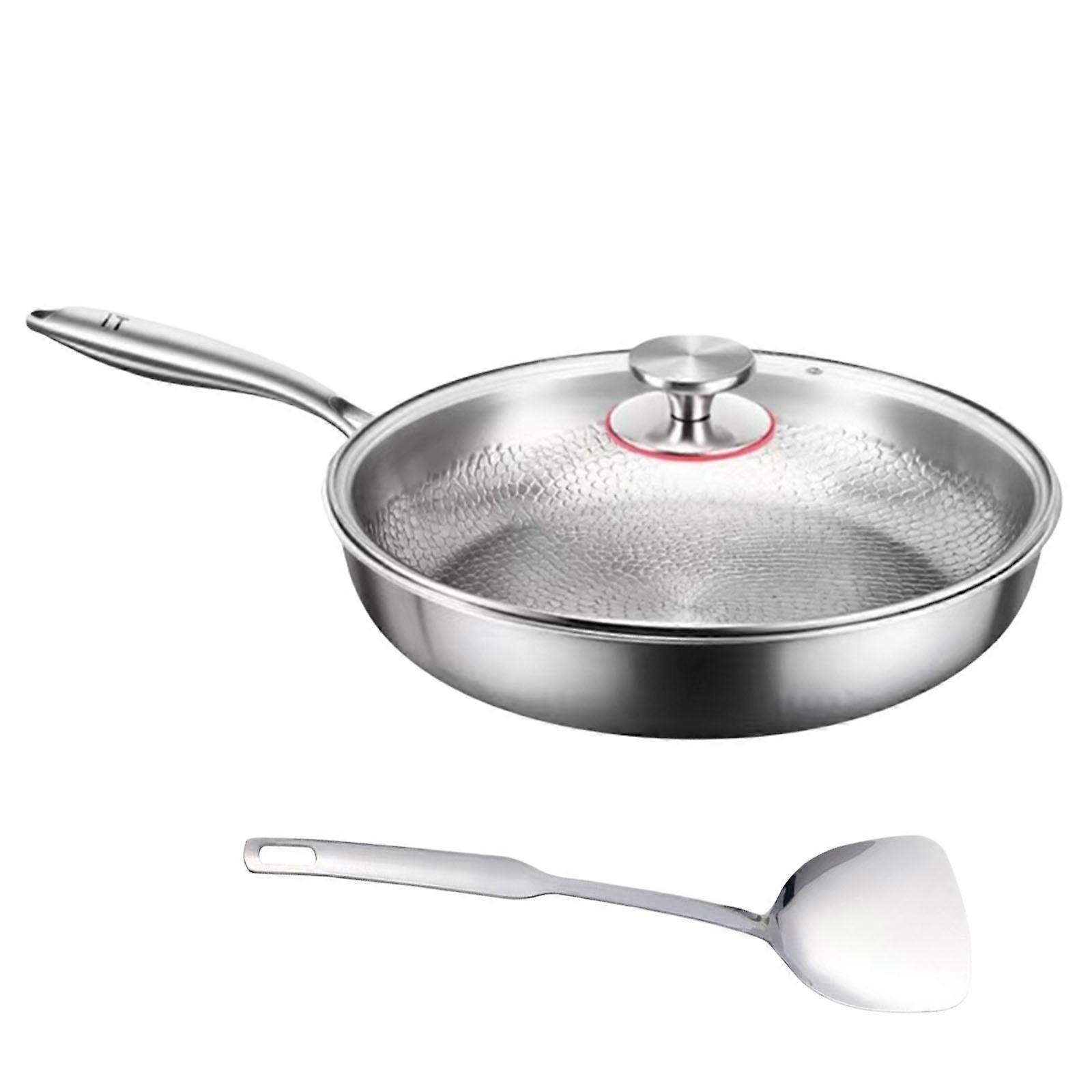 Titaniums Cooking Frying Pan Set With Utensils Glass Cover and Spatula Scratch Resistant Kitchen Nonstick Cookware Multicolor