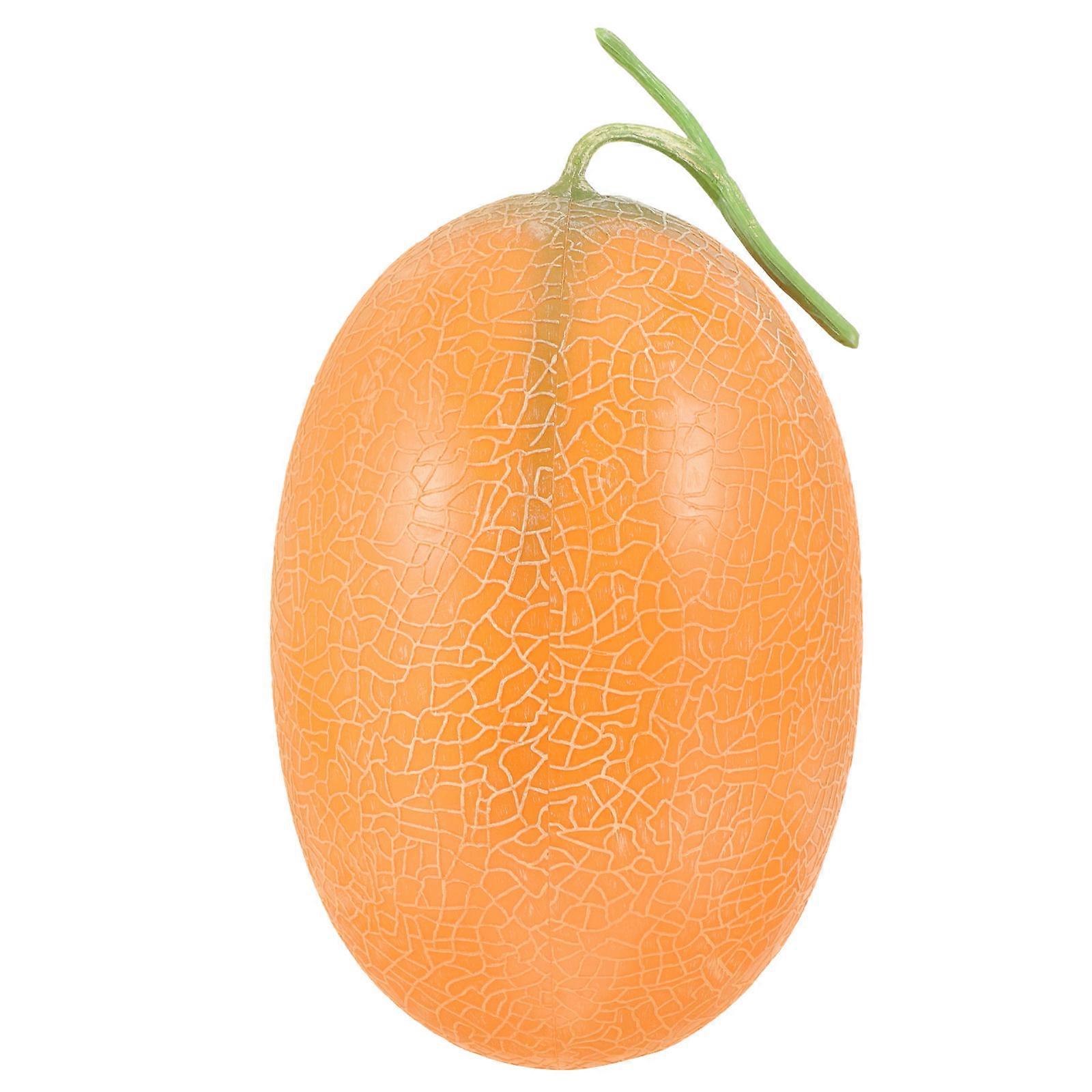 Countertop Decorative Artificial Cantaloupe Fruit Model Cabinet Ornament Photo Prop