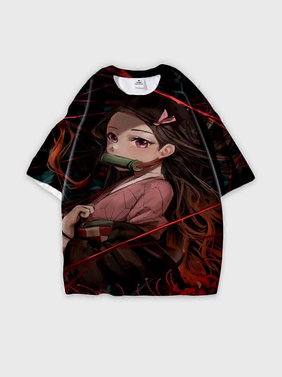 T-shirt round neck Character Pattern loose short sleeve P3031