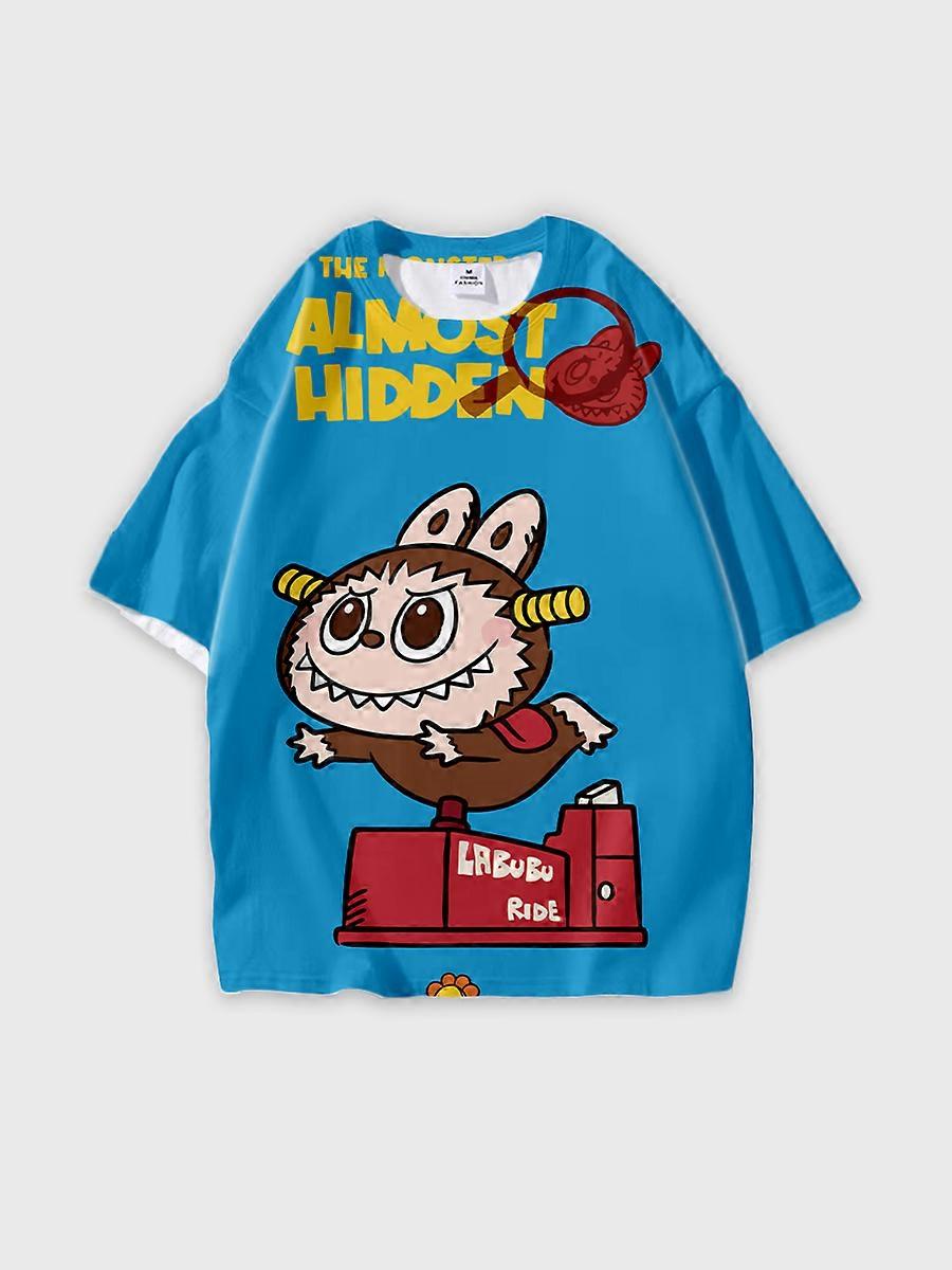 T-shirt round neck Pattern loose short sleeve P1804