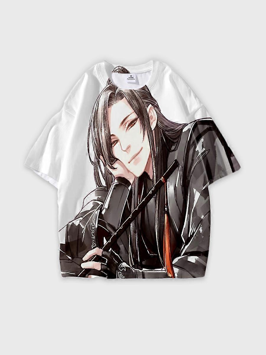 T-shirt round neck Character Pattern loose short sleeve Q44