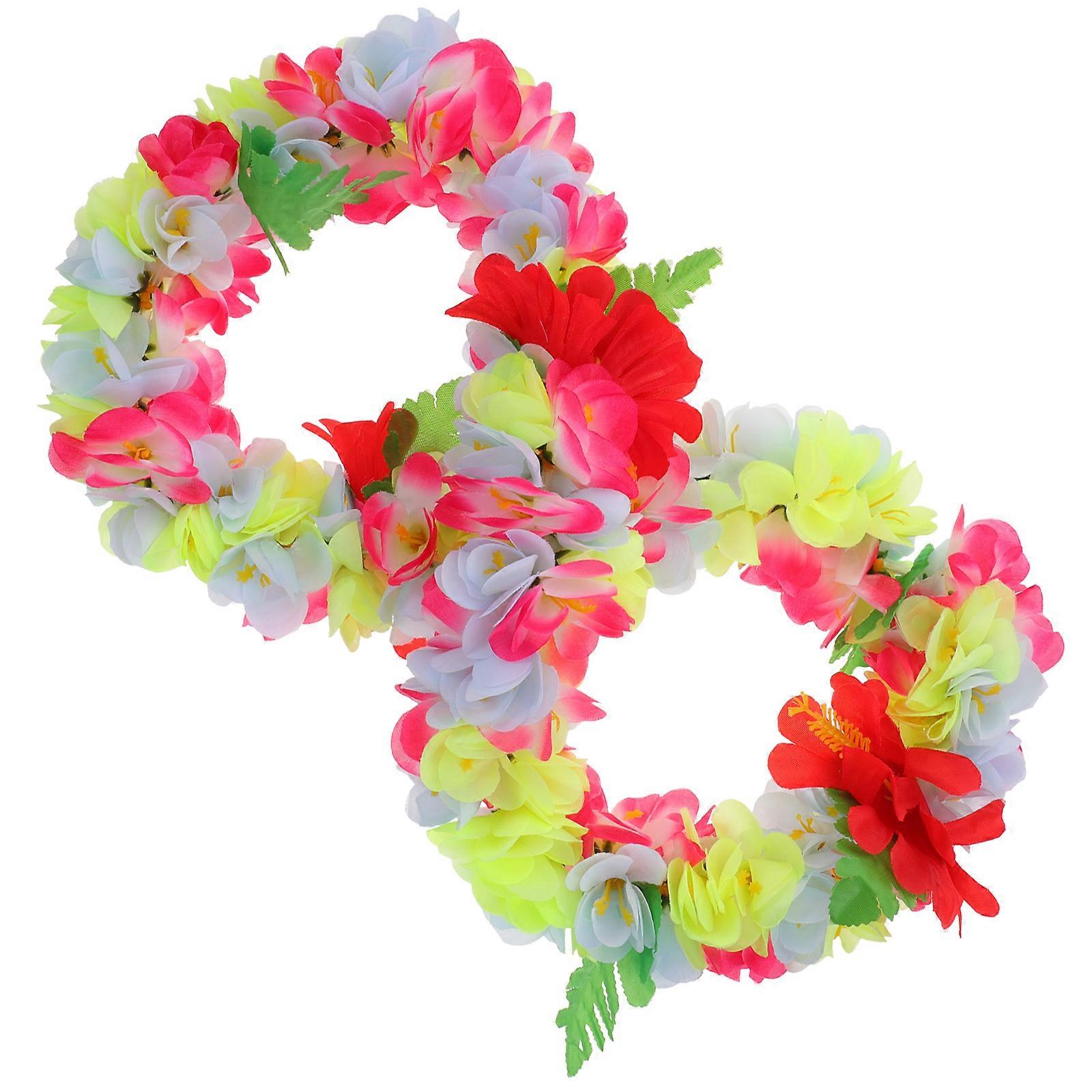 Tropical Luau Party Decoration Hawaiian Garland Multi Color 116CM Fabric Photo Props 1Pack