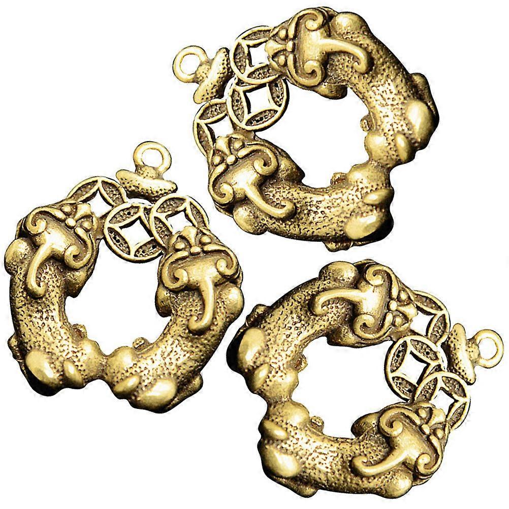 Delicate Animal Shape Charm Keychain Pendant for Decoration Lightweight Portable Brass Material 3Pcs