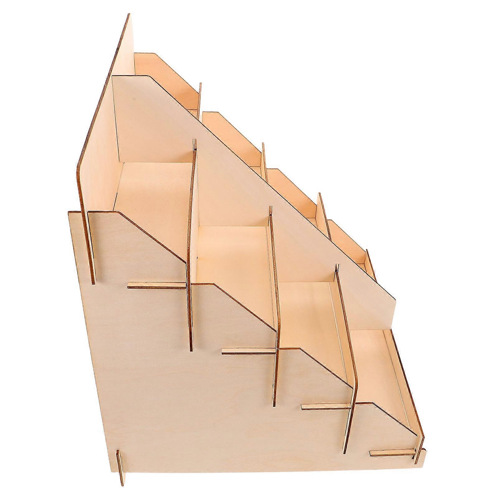 Display Stands For Greeting Cards Elegant Design Wood Postcard Organizer Beige 32.00X30.00X30.00CM Organizing Retail Display 1Pack
