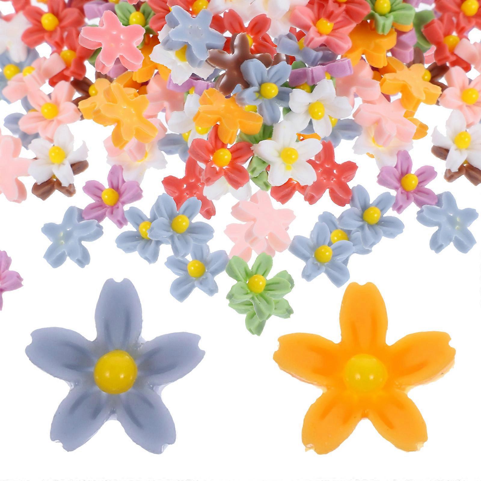 Manicure Flower Resin Charm Nails Art Decals for Nail Decoration 100Pcs Set