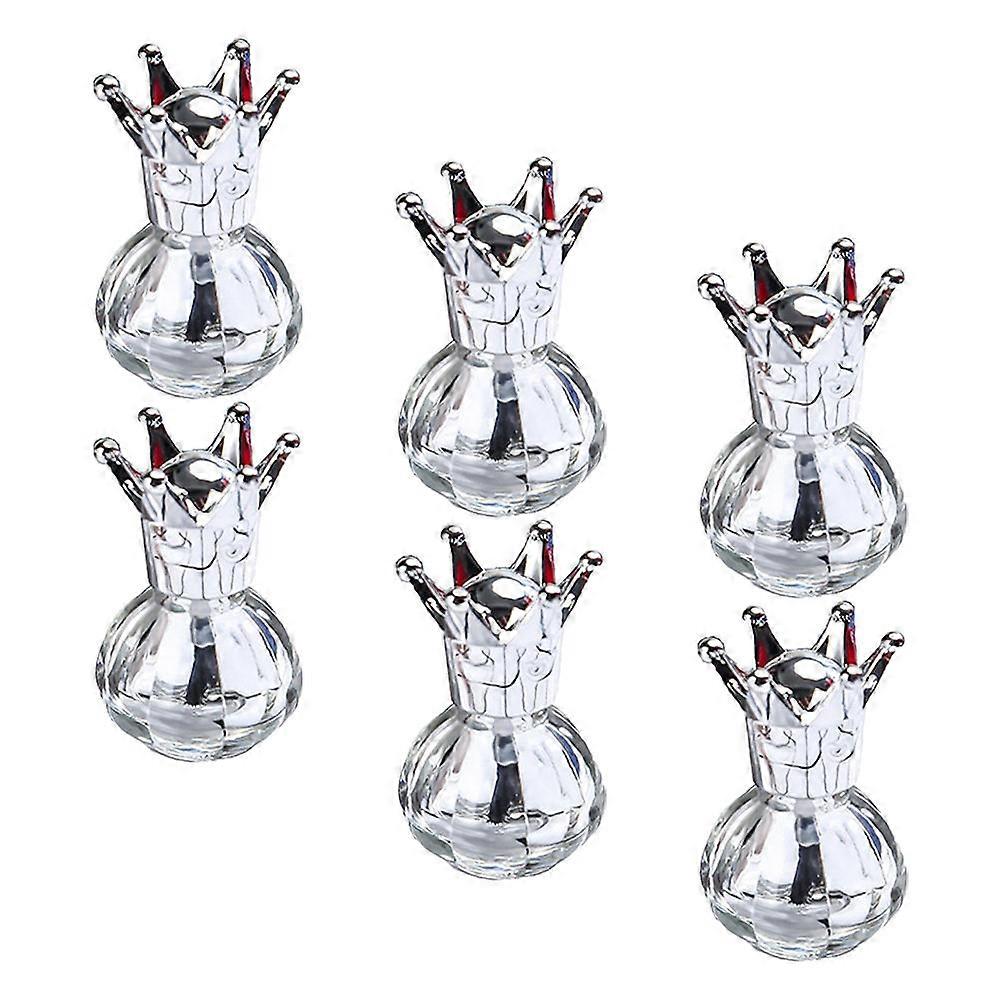 Empty Fingernail Polish Bottles Durable Glass Nail Container Ideal For DIY Projects 2.16X0.79X0.79inch With Brush Head Gel Container 6Pcs