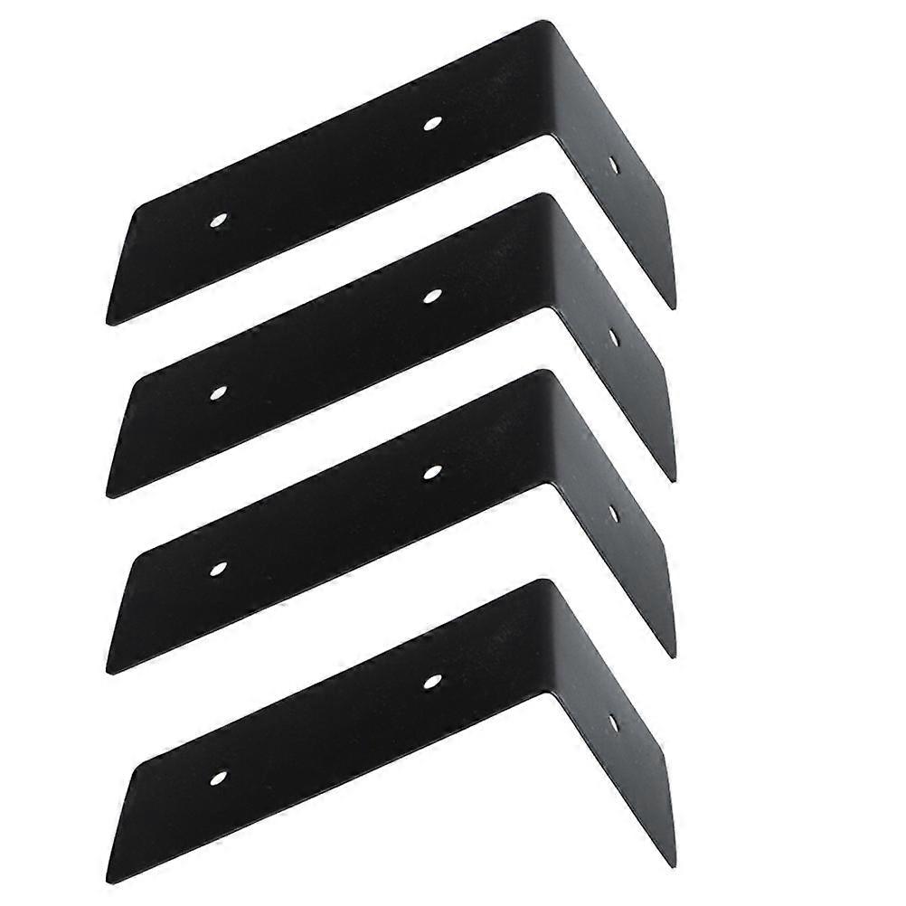 Heavy Duty Iron Brackets for Floating Shelves Black Corner Supports with Screws, Durable Load Bearing Frame for Home Decoration