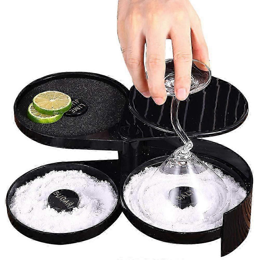 Type A 3-Tier Bar Juice Cocktail Seasoning Box Sugar Salt Rimmer Tool Bartender ABS Storage Box