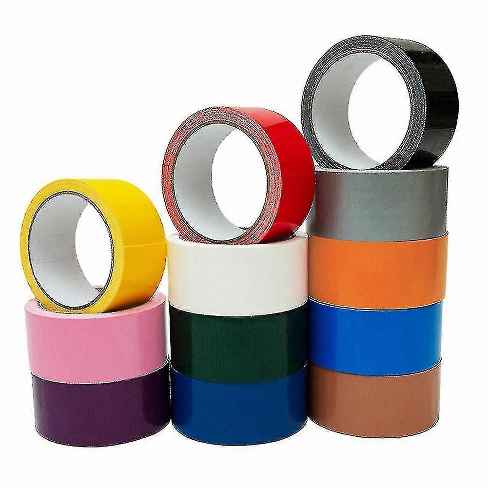 Assorted Color Duct Tape, 12 Vibrant Colors, 2 Inch x 10 Yards Each, Multi-Color Crafting and Repair Tape Roll Set