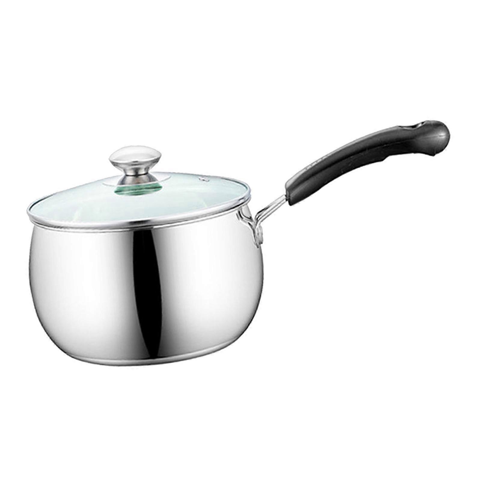Small Milk Pot with Non-Stick Coating 20 x 10.5 cm Silver for Kitchen and Restaurant, Ideal for Heating Milk