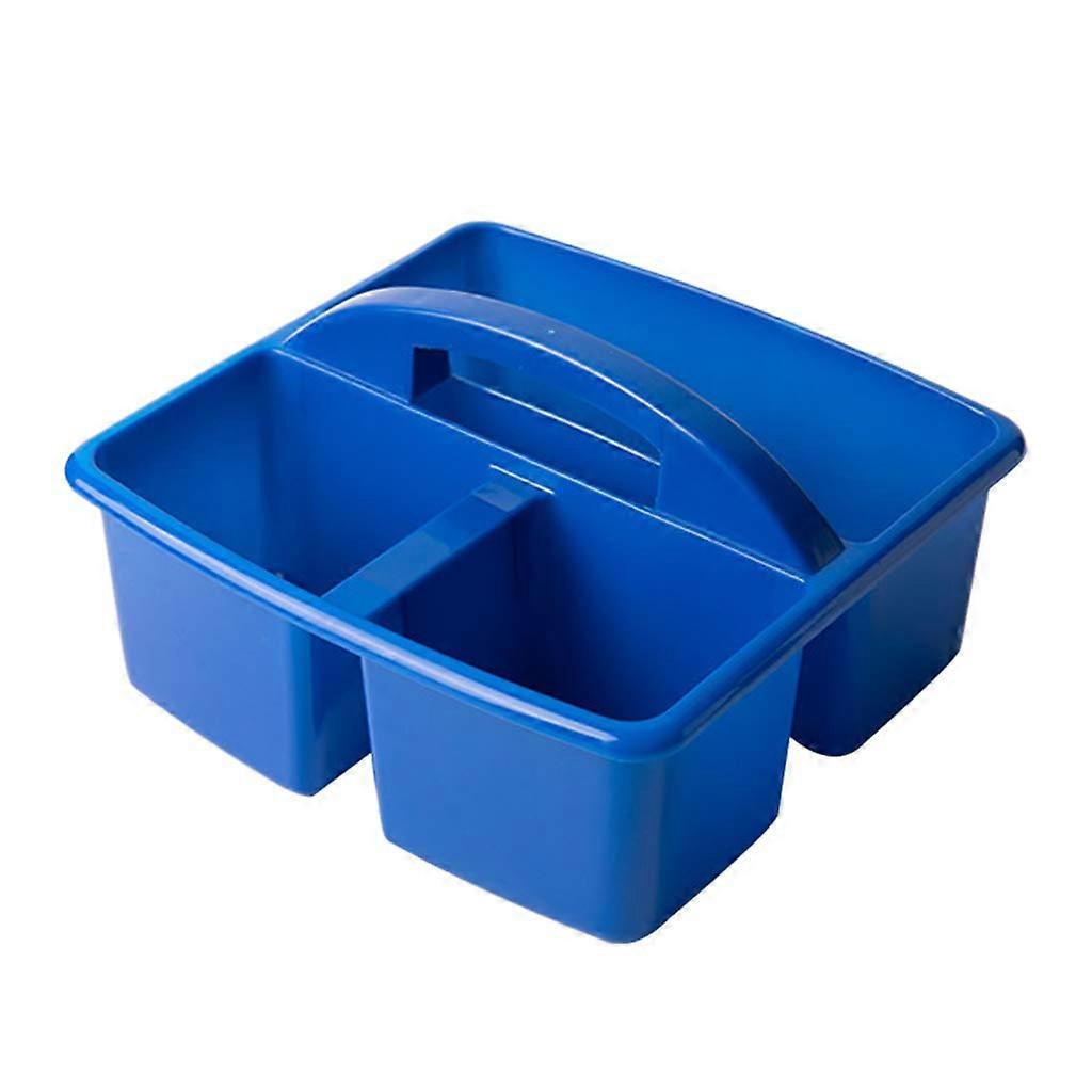 Multipurpose Portable 3 Compartment Storage Basket Blue Divided Basket With Carry Handle